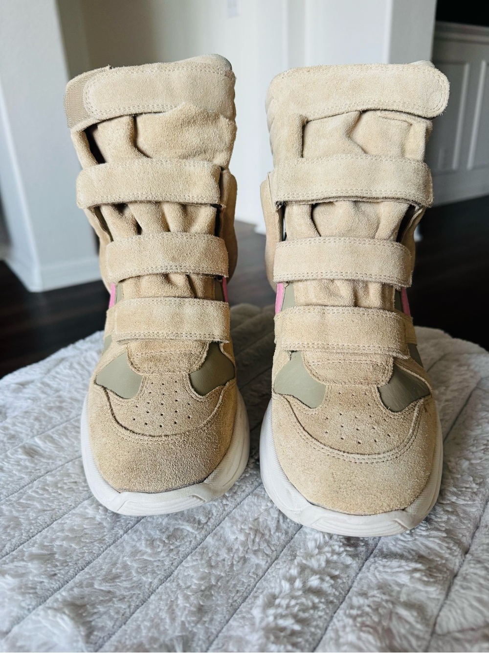 Isabel Marant Balskee suede high-top hidden wedge sneakers Size 10 - Picture 4 of 5